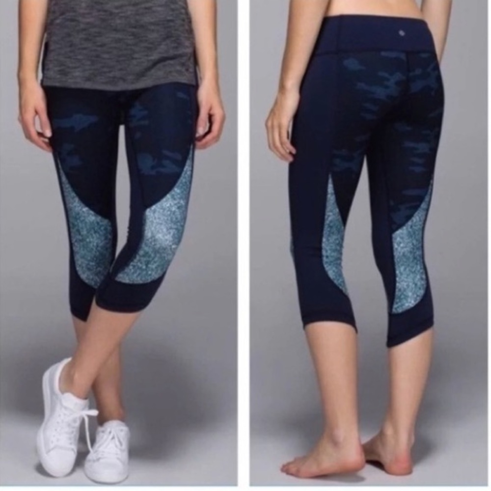 Lululemon Wunder Under Blue Camo Leggings